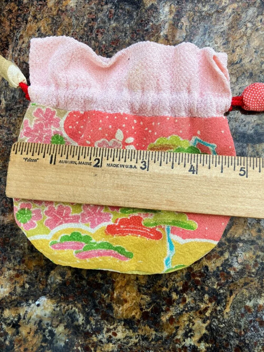 🌸💕 Vintage Japanese Kimono Drawstring Pouch Bag 💕🌸